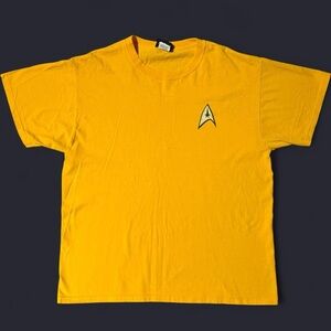YELLOW STAR TREK STAR FLEET COMMAND TEE LARGE